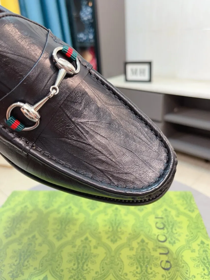 Men's Men's Shoes 💰480🌹🌹【GUCCI】The most popular classic Gucci leather shoes. Synchronized with the official website, the upper is made of Italian first-layer cowhide ➕cowhide lining, with unique brand and unique craftsmanship. Highlighting the hot style of the new year. Stop hesitating, stop wandering, get it now. Number: 38--44
